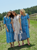 Beau & Ro Dress The Kris Dress | Blue Ikat Stripe