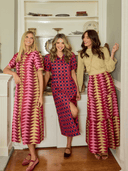 Beau & Ro Dress The Kris Dress | Cranberry Bagru Triangle