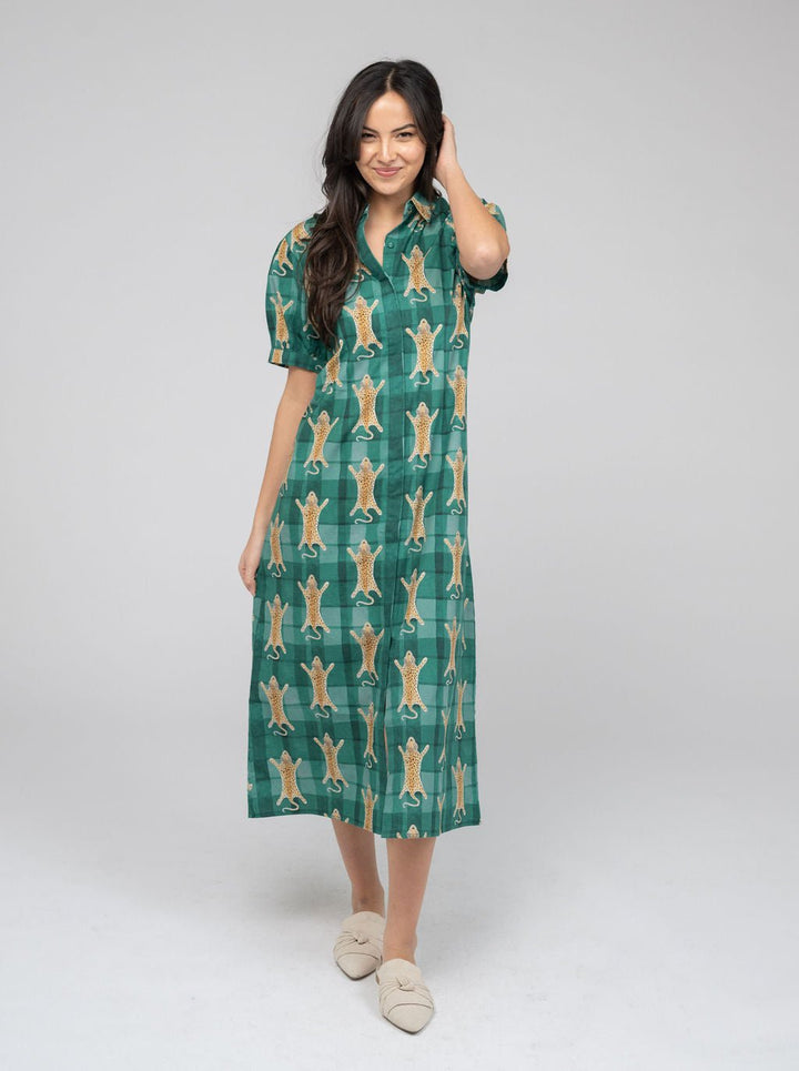 Beau & Ro Dress The Kris Dress | Green Cheetah