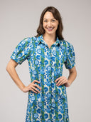 Beau & Ro Dress The Kris Dress | Green Picnic Stripe