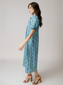 Beau & Ro Dress The Kris Dress in Blue Flower Chain