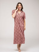 Beau & Ro Dress The Kris Dress | Pink Flower Check