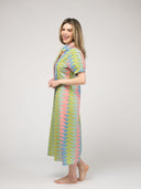 Beau & Ro Dress The Kris Dress | Rainbow Bagru Triangle