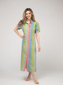 Beau & Ro Dress The Kris Dress | Rainbow Bagru Triangle