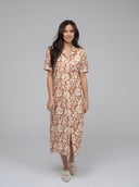Beau & Ro Dress The Kris Dress | Tan Flower Power