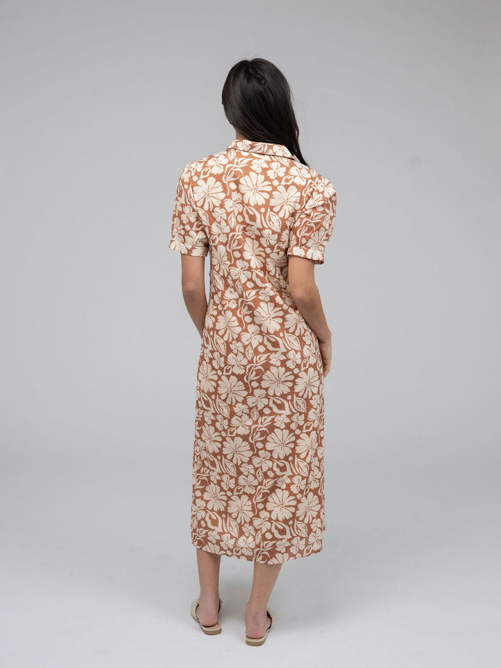 Beau & Ro Dress The Kris Dress | Tan Flower Power