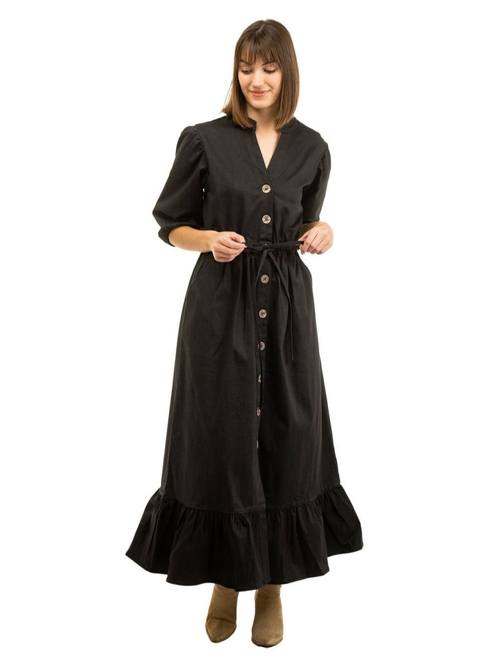 Beau & Ro Dress The Lily Midi Dress | Black