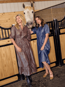 Beau & Ro Dress The Lily Midi Dress | Brown Shine