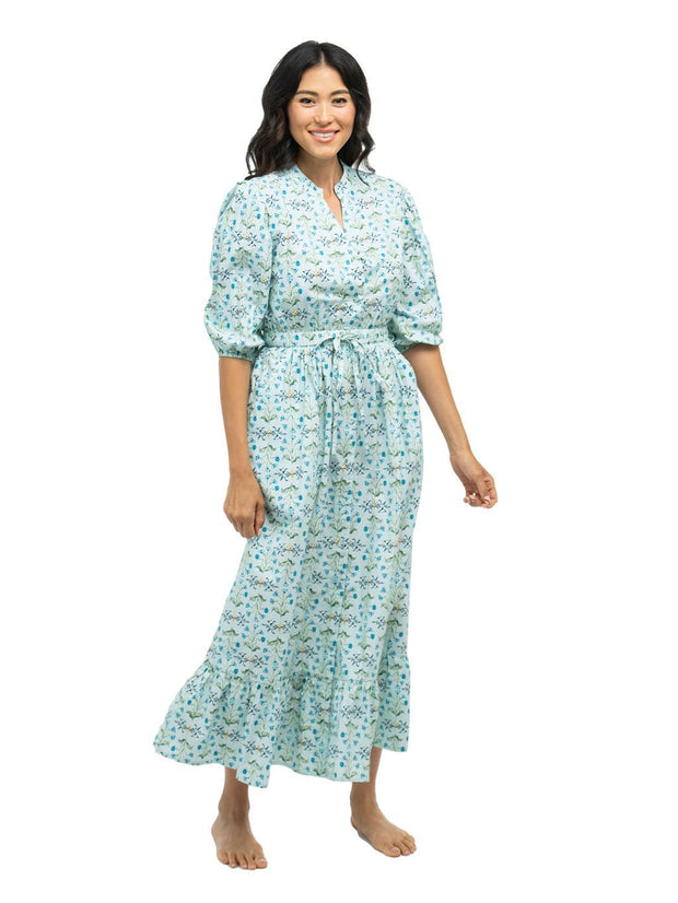 Beau & Ro Dress The Lily Midi Dress | Mint Floral