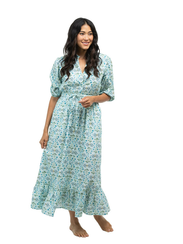 Beau & Ro Dress The Lily Midi Dress | Mint Floral