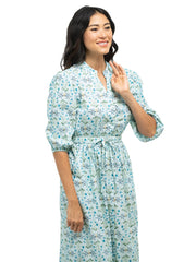 Beau & Ro Dress The Lily Midi Dress | Mint Floral