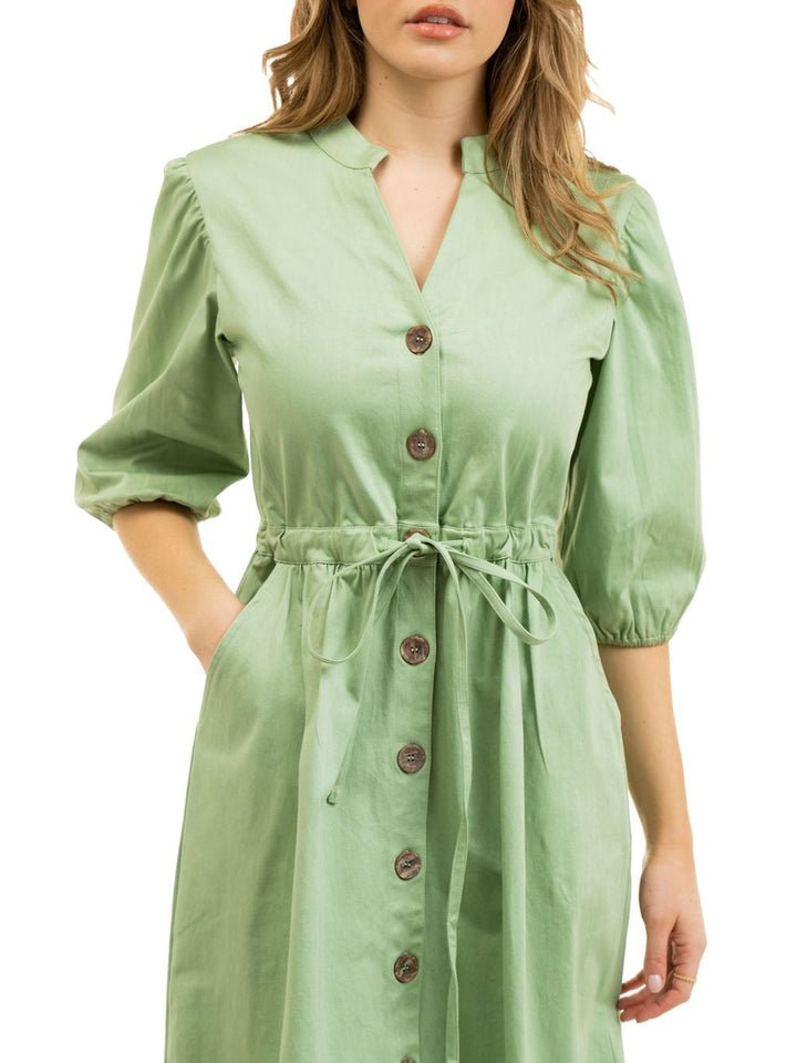 Beau & Ro Dress The Lily Midi Dress | Sage Green