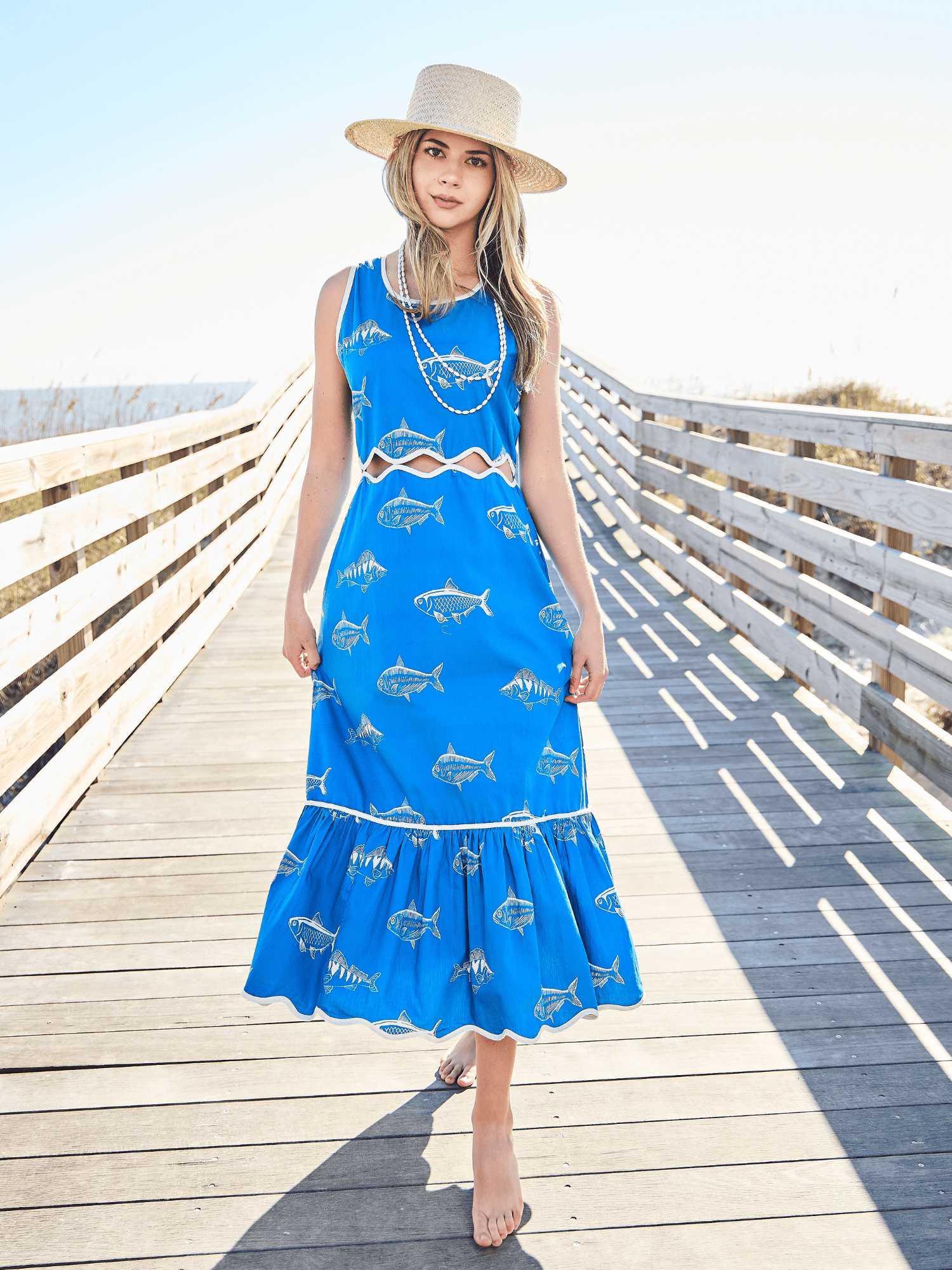 fish dress blue 7221 Lucky Linen Dress Sea-P
