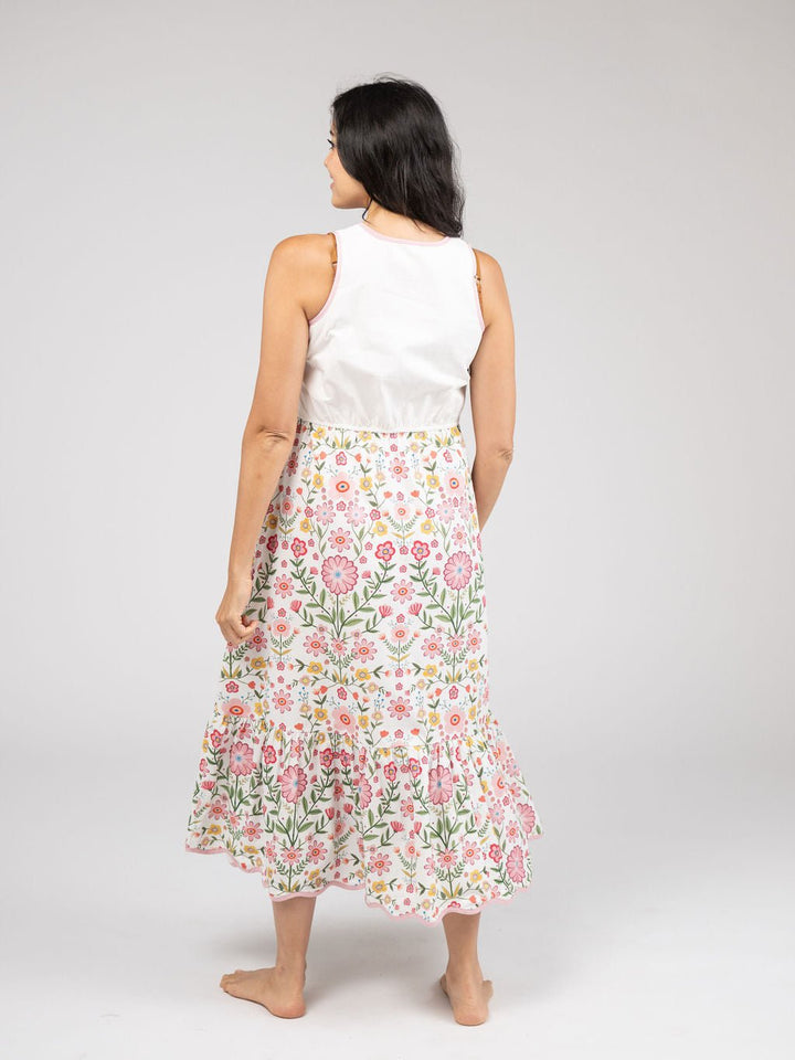 Beau & Ro Dress The Lina Dress | Pink Folk Flower