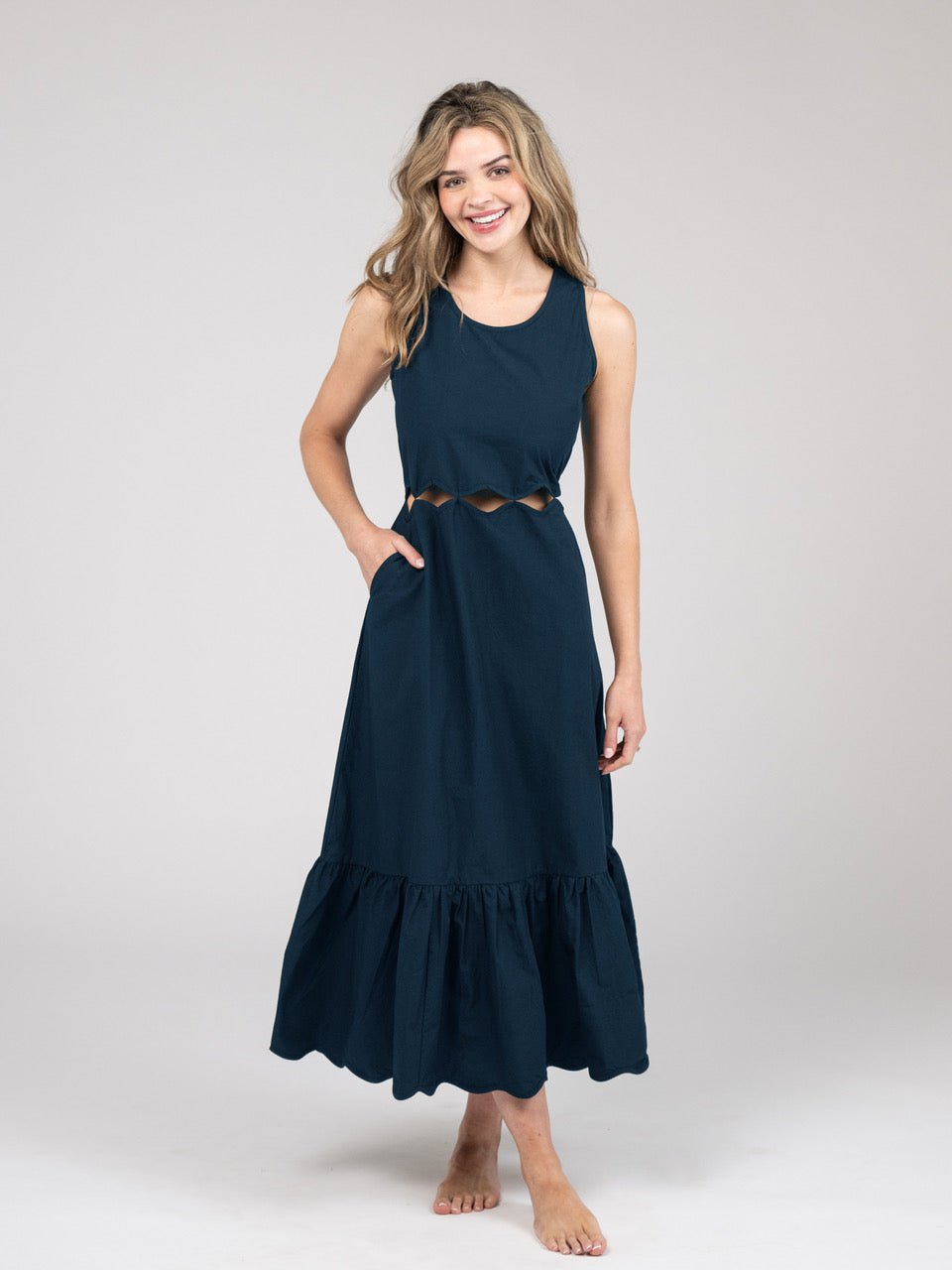 Beau & Ro Dress The Lina Dress | Solid Navy