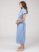 Beau & Ro Dress The Lisa Dress | Blue Check Seersucker