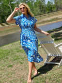 Beau & Ro Dress The Lisa Dress | Cobalt Folk Flower
