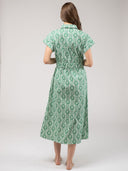 Beau & Ro Dress The Lisa Dress | Green Flower Check