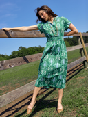 Beau & Ro Dress The Lisa Dress | Green Ikat