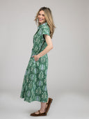 Beau & Ro Dress The Lisa Dress | Green Ikat
