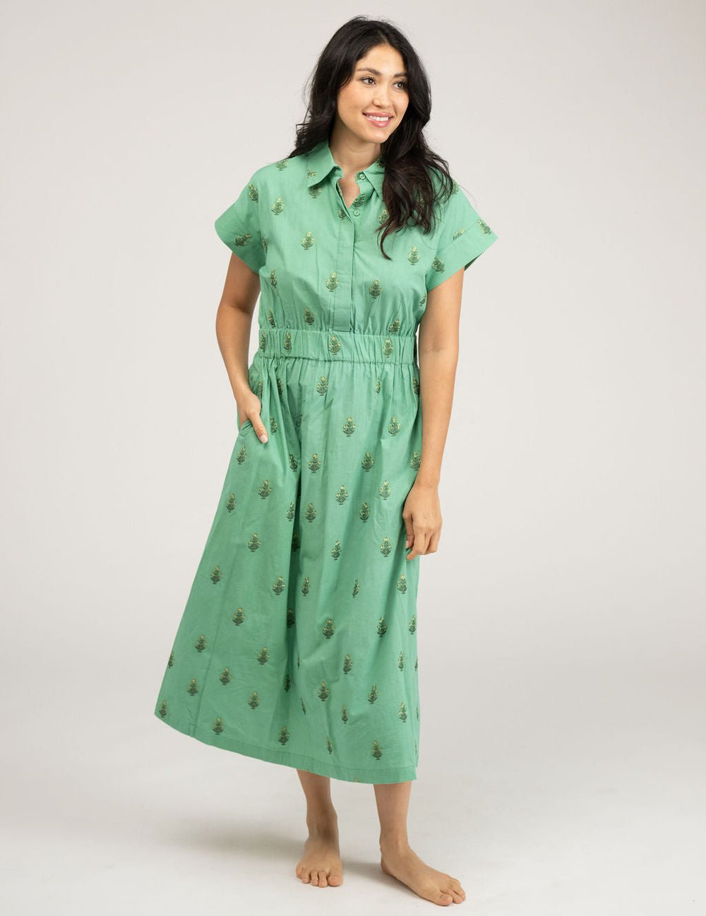 Beau & Ro Dress The Lisa Dress | Green Petite Floral