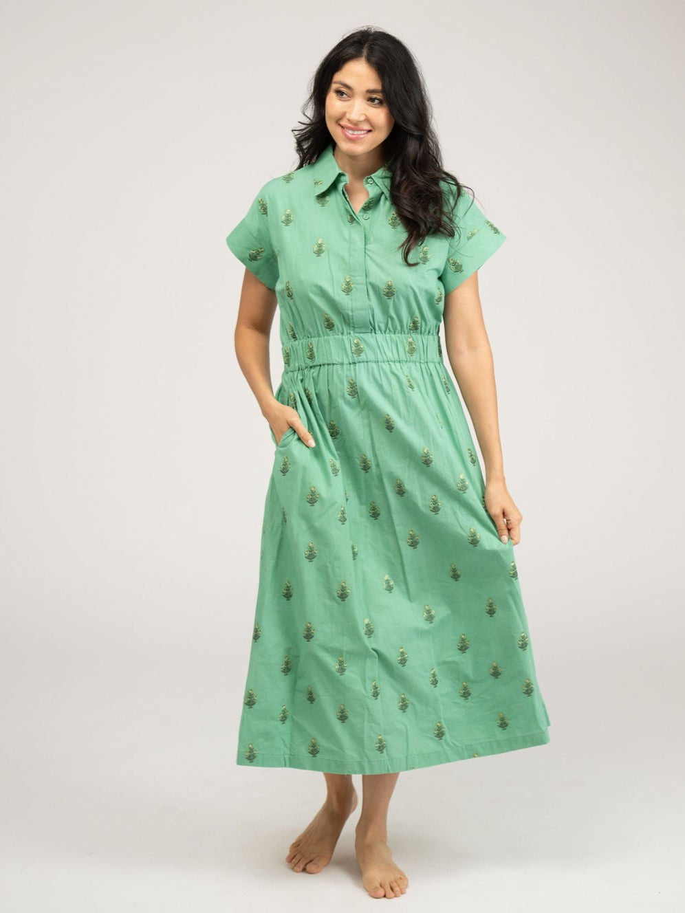 Beau & Ro Dress The Lisa Dress | Green Petite Floral