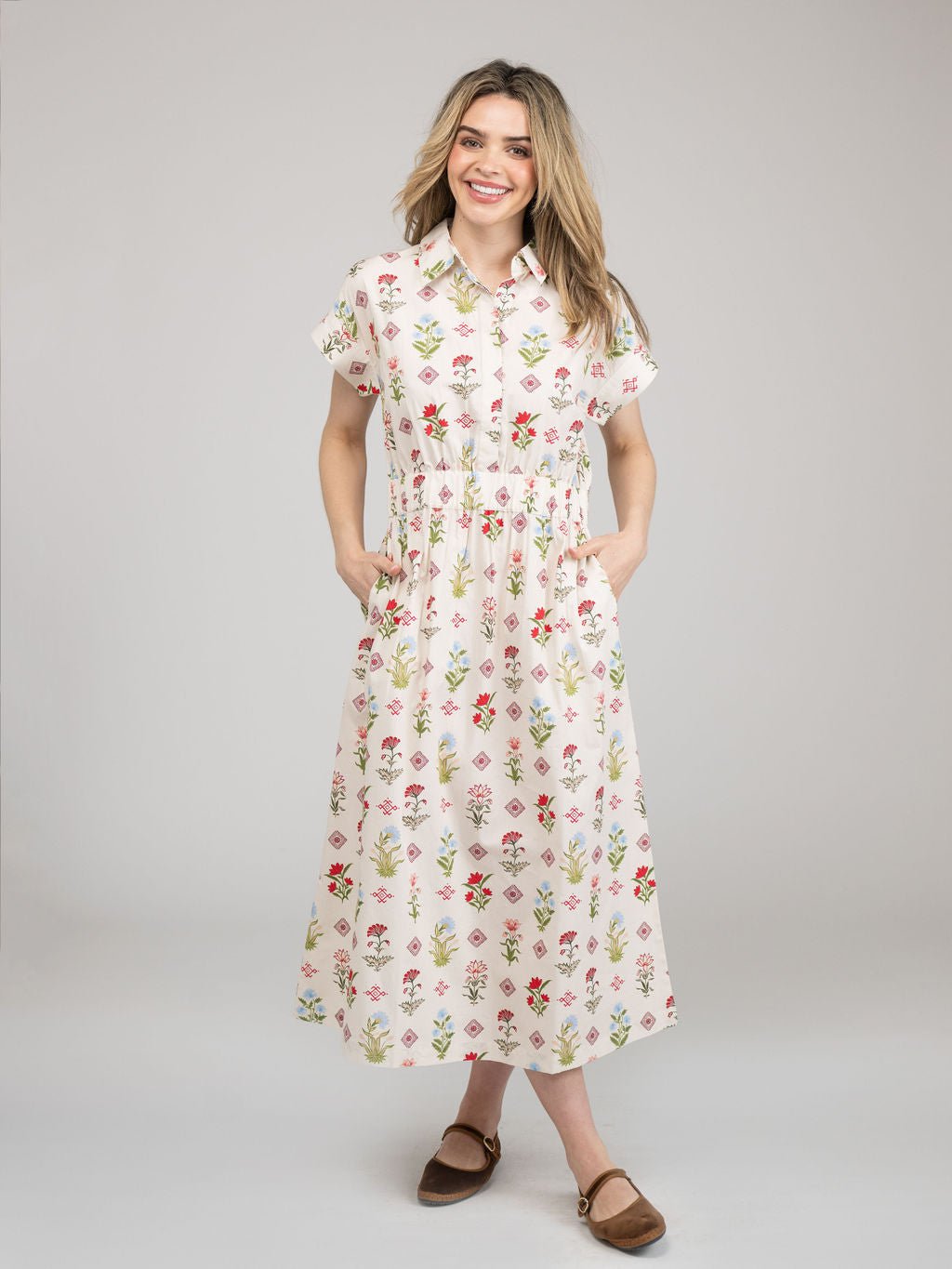 Beau & Ro Dress The Lisa Dress | Ivory Buti Flower