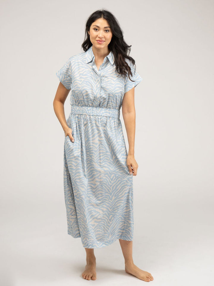 Beau & Ro Dress The Lisa Dress | Light Blue Zebra