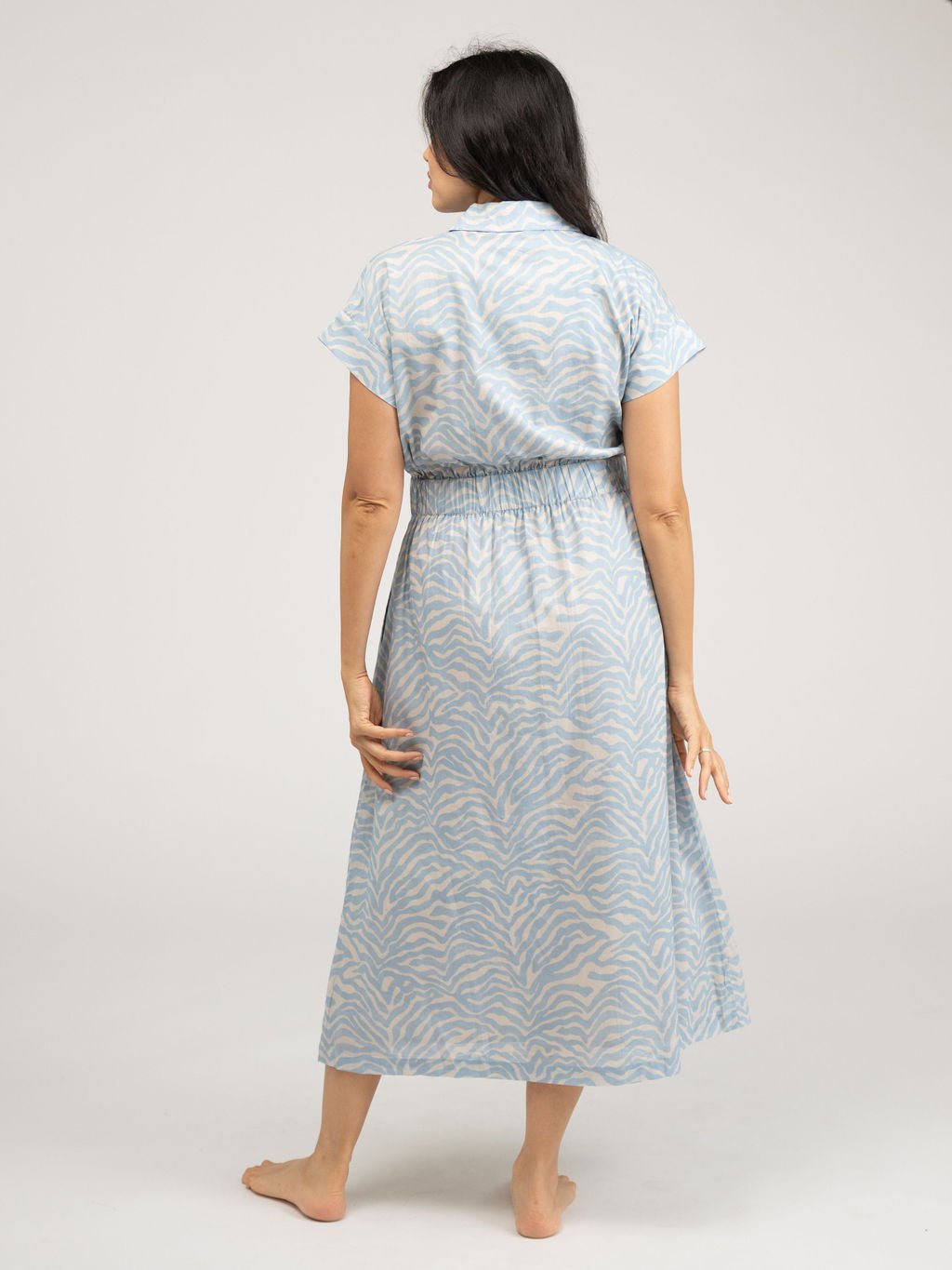 Beau & Ro Dress The Lisa Dress | Light Blue Zebra