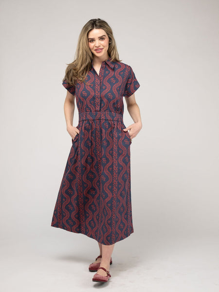 The Lisa Dress | Navy Virginia Stripe – Beau & Ro