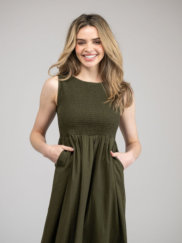 Beau & Ro Dress The Margot Dress | Army