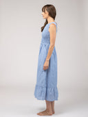 Beau & Ro Dress The Margot Dress | Blue Check Seersucker