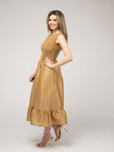 Beau & Ro Dress The Margot Dress | Gold Dupioni