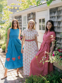 Beau & Ro Dress The Margot Dress in Blue Love Stripe