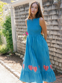 Beau & Ro Dress The Margot Dress in Blue Love Stripe