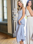 Beau & Ro Dress The Margot Dress | Navy Stripe Seersucker