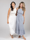 Beau & Ro Dress The Margot Dress | Navy & White Stripes