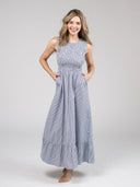 Beau & Ro Dress The Margot Dress | Navy & White Stripes