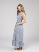Beau & Ro Dress The Margot Dress | Navy & White Stripes