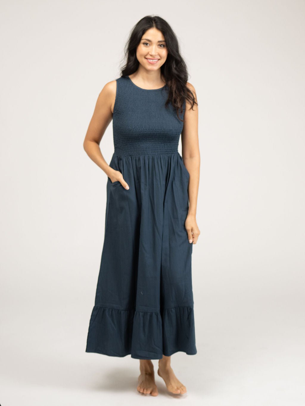 Beau & Ro Dress The Margot Dress | Solid Navy