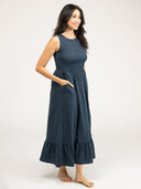 Beau & Ro Dress The Margot Dress | Solid Navy