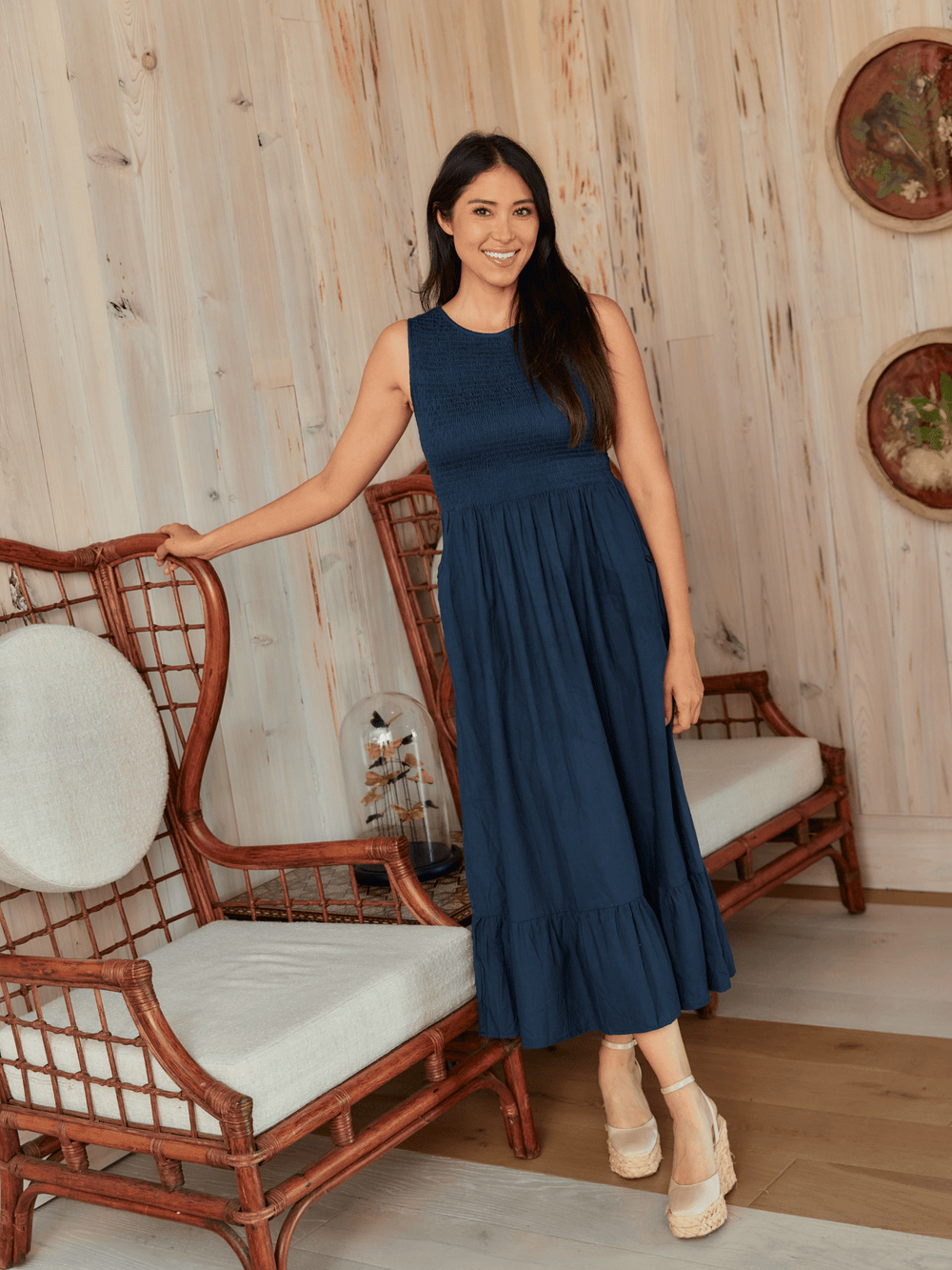 Beau & Ro Dress The Margot Dress | Solid Navy