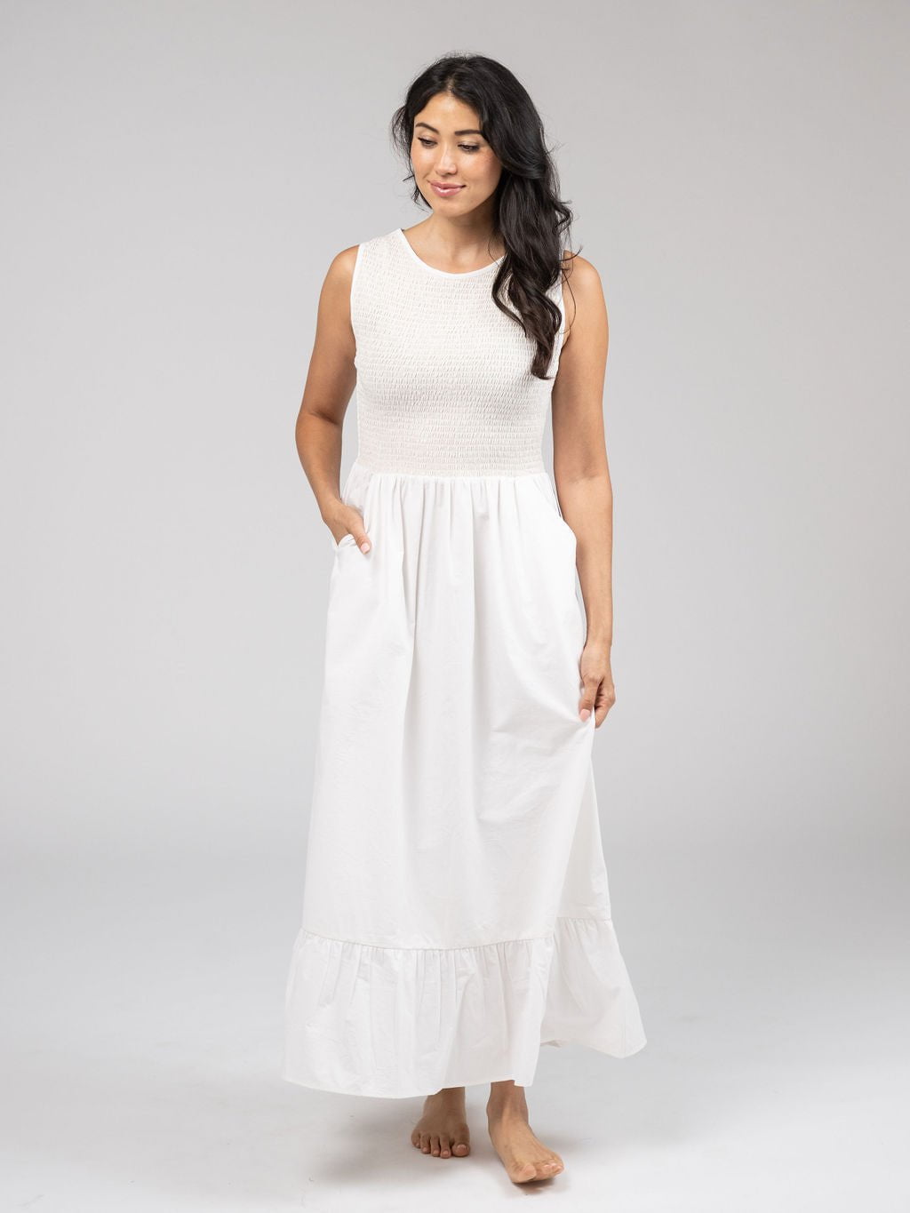 Beau & Ro Dress The Margot Dress | Solid White