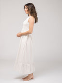 Beau & Ro Dress The Margot Dress | White Seersucker