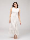 Beau & Ro Dress The Margot Dress | White Seersucker