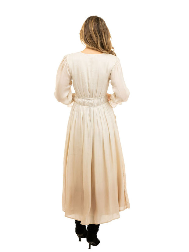 Beau & Ro Dress The Marie Midi Dress | Beige Ombre