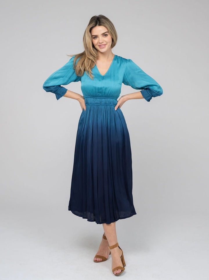 Beau & Ro Dress The Marie Midi Dress | Blue Ombre