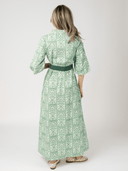 Beau & Ro Dress The Mary Jane Dress in Green Mughal Block