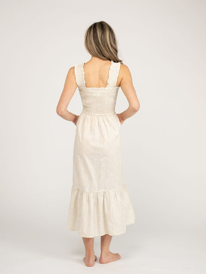 Beau & Ro Dress The Page Midi Dress | Ivory Stars & Shells