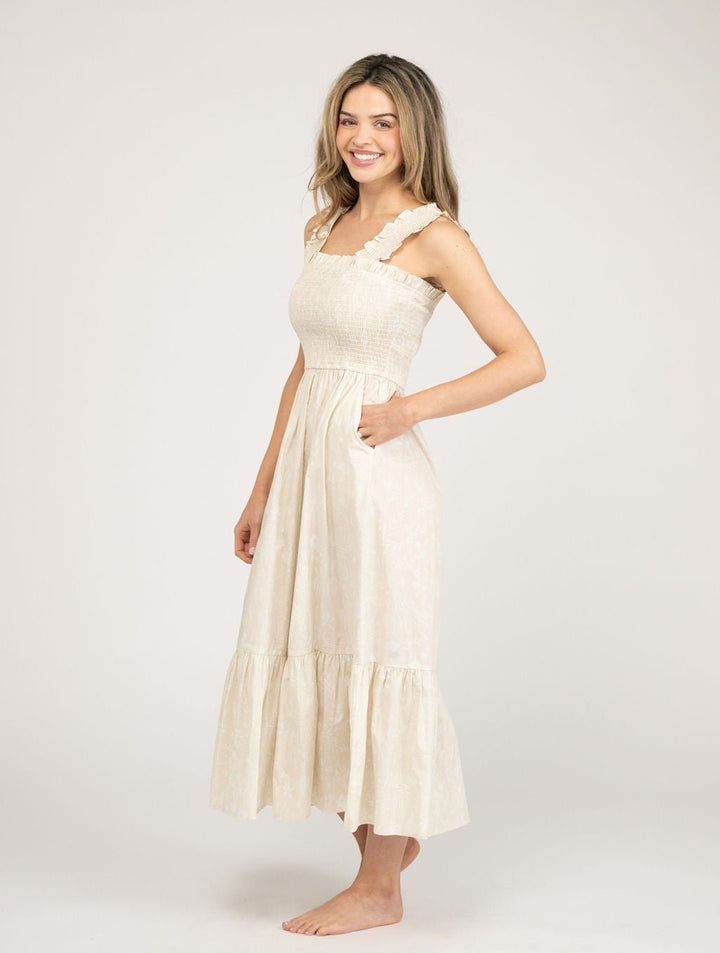 Beau & Ro Dress The Page Midi Dress | Ivory Stars & Shells